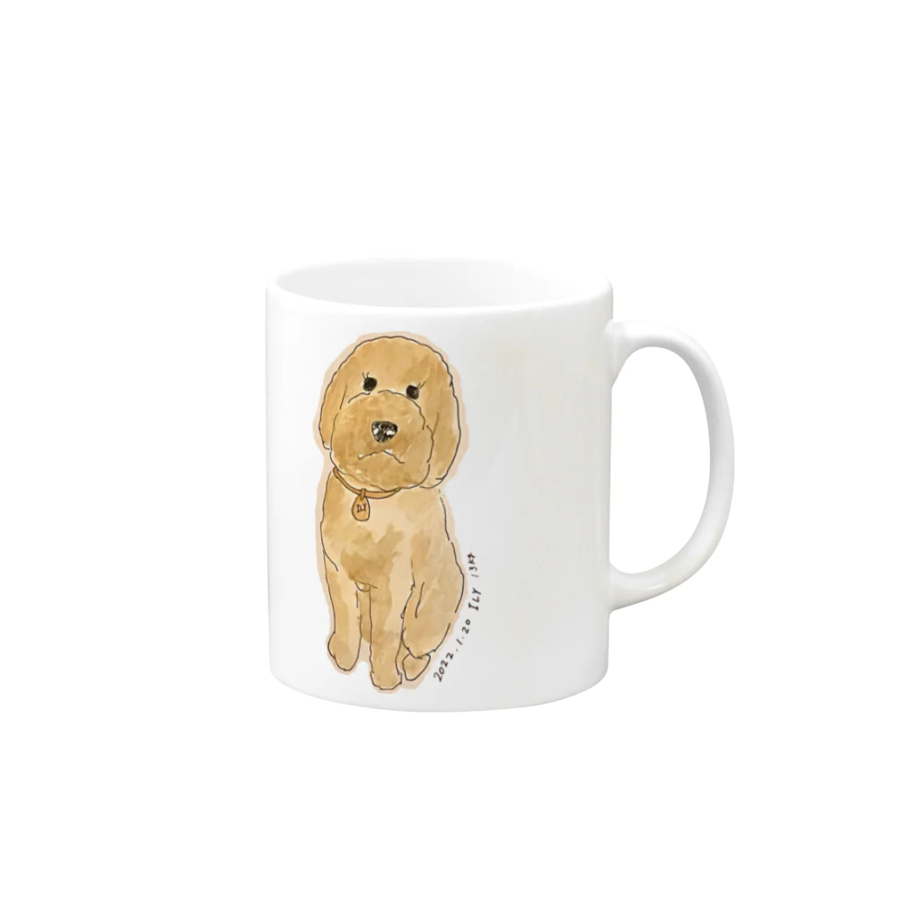 hawkのstandard poodle 『ily』 Mug :right side of the handle