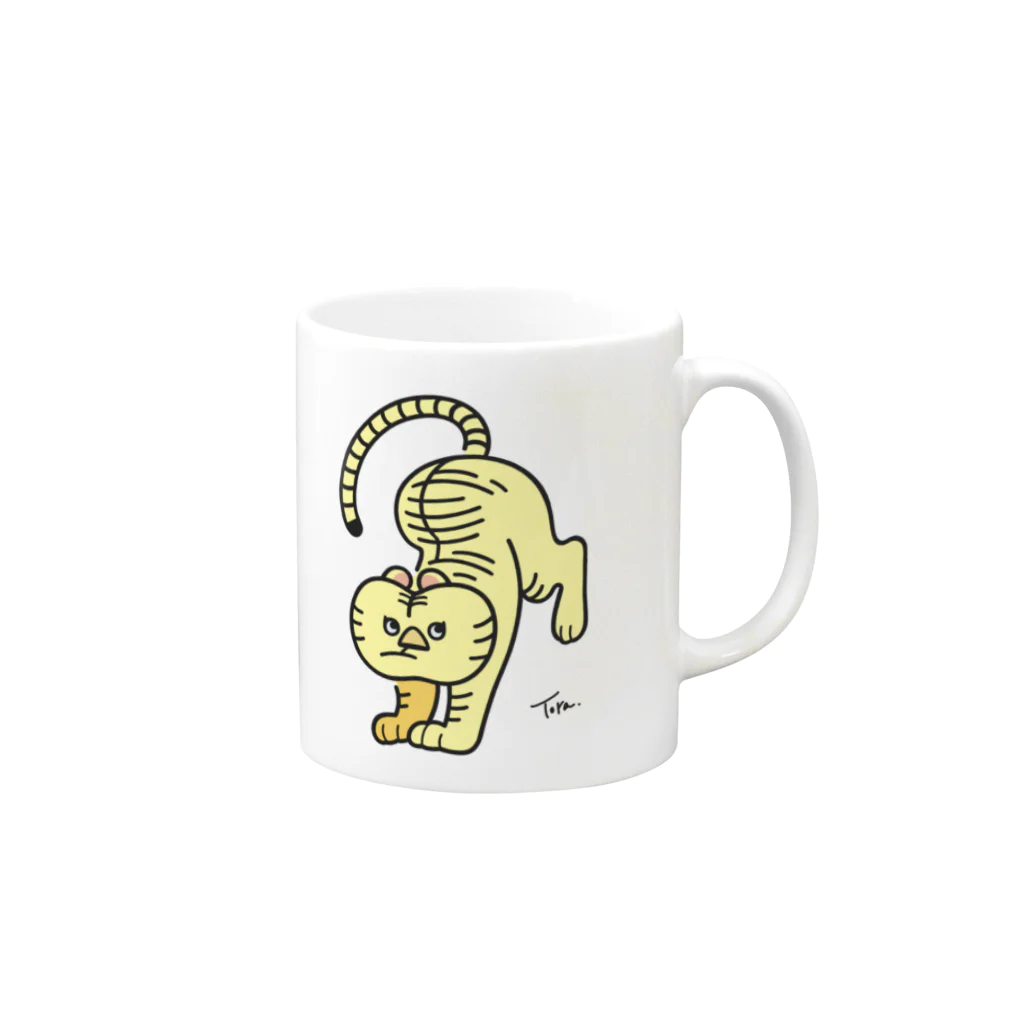 38　サンパチのとら　カラーA Mug :right side of the handle