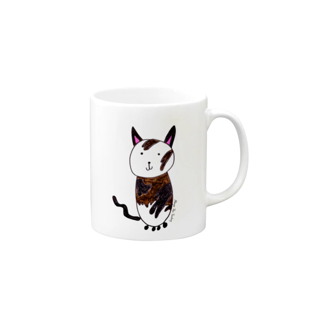 Star Mayaのぶち猫チーズ Mug :right side of the handle