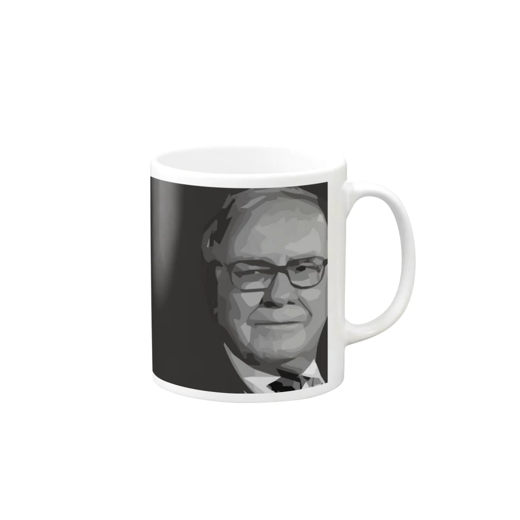 三重殺セカンドの店のウォーレン・バフェット氏に捧ぐ Mug :right side of the handle