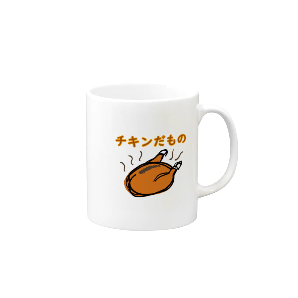 ちゃけっぷのチキンだもの Mug :right side of the handle