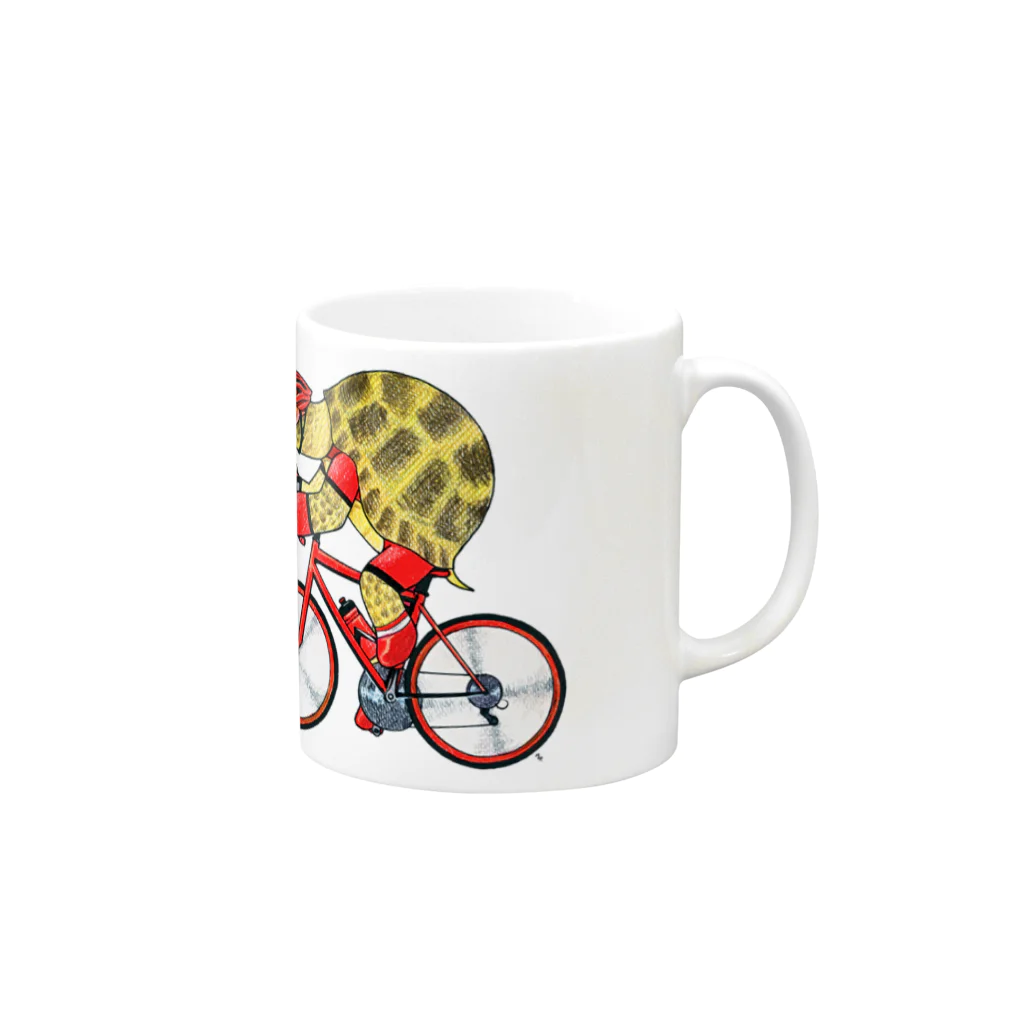 segasworksのカメの自転車乗り Mug :right side of the handle