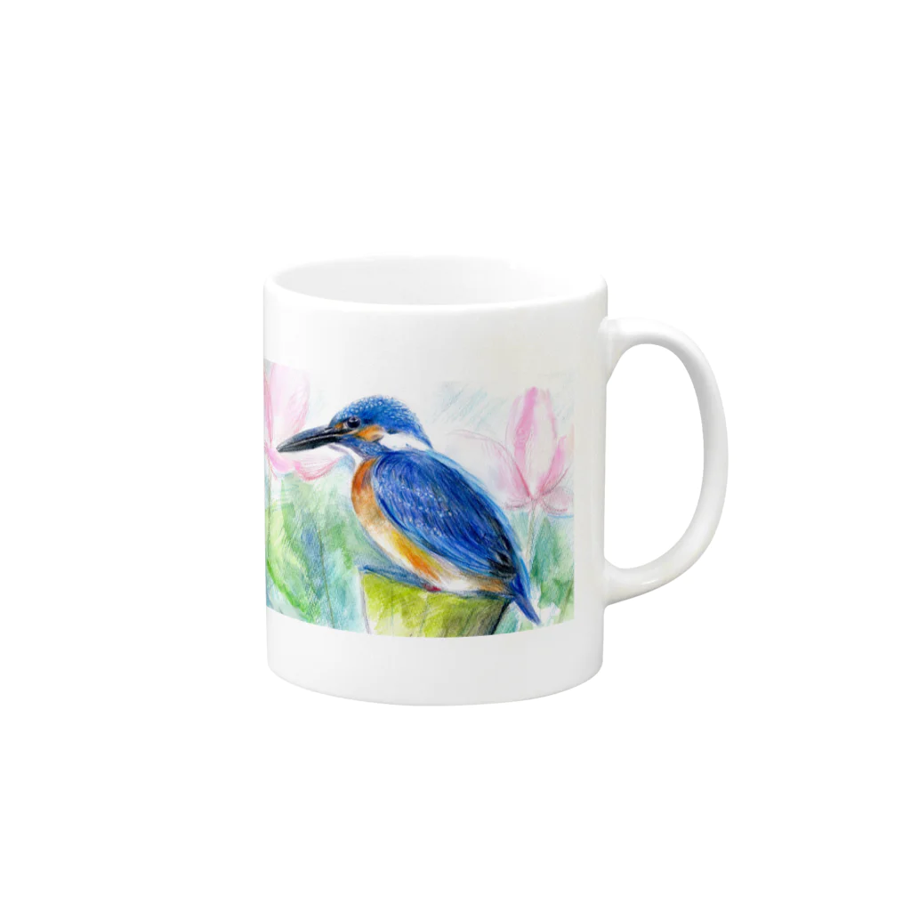 リラのカワセミ Mug :right side of the handle