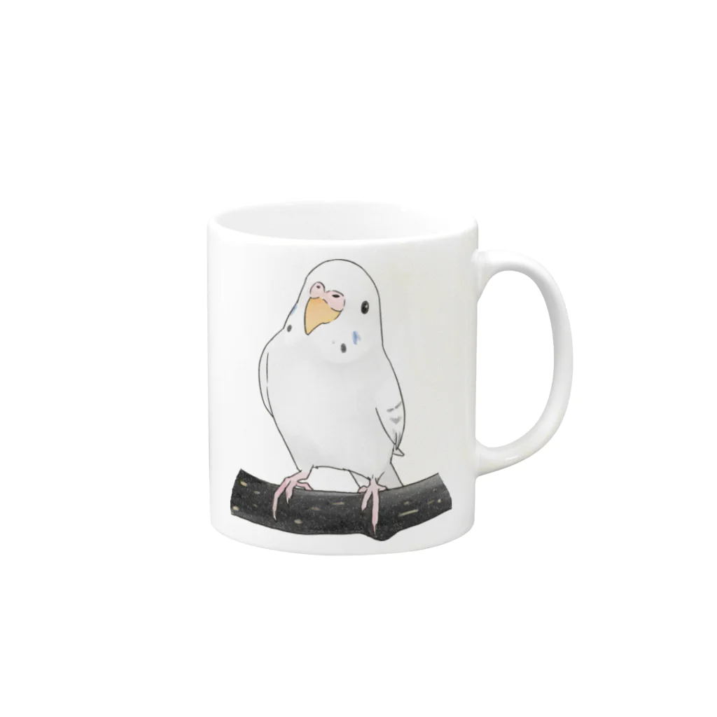 まめるりはことりのまったりセキセイインコちゃん【まめるりはことり】 Mug :right side of the handle