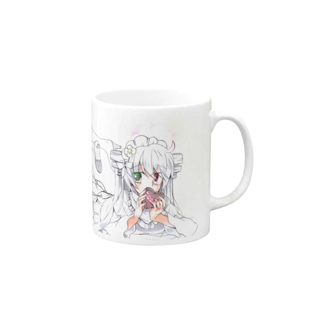 umasikayaのめのいろのチガウおんなのこカップ Mug :right side of the handle