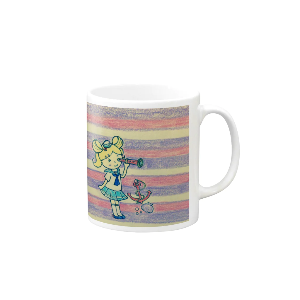 ヤノシュの望遠鏡で覗くはカップの底 Mug :right side of the handle