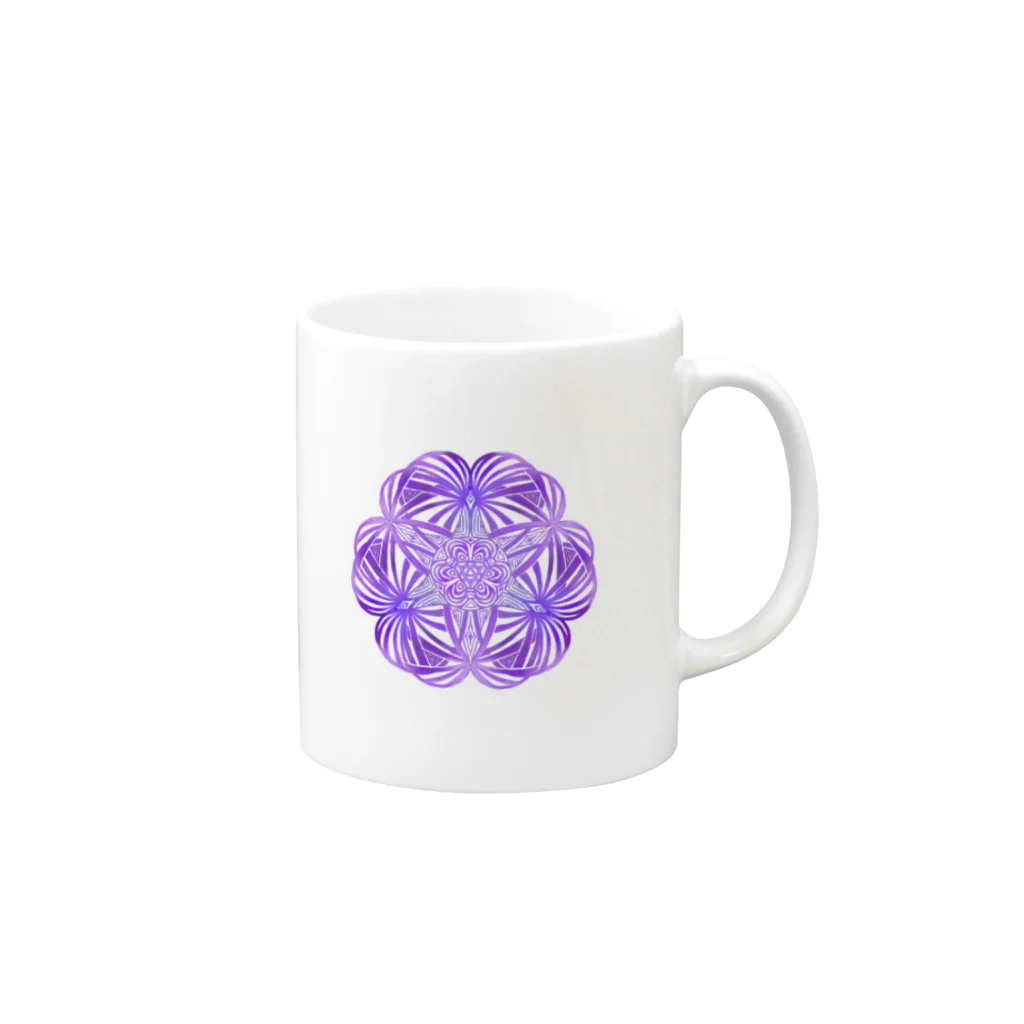 fukumalulacky_F.shopの藤まんだらviolet Mug :right side of the handle