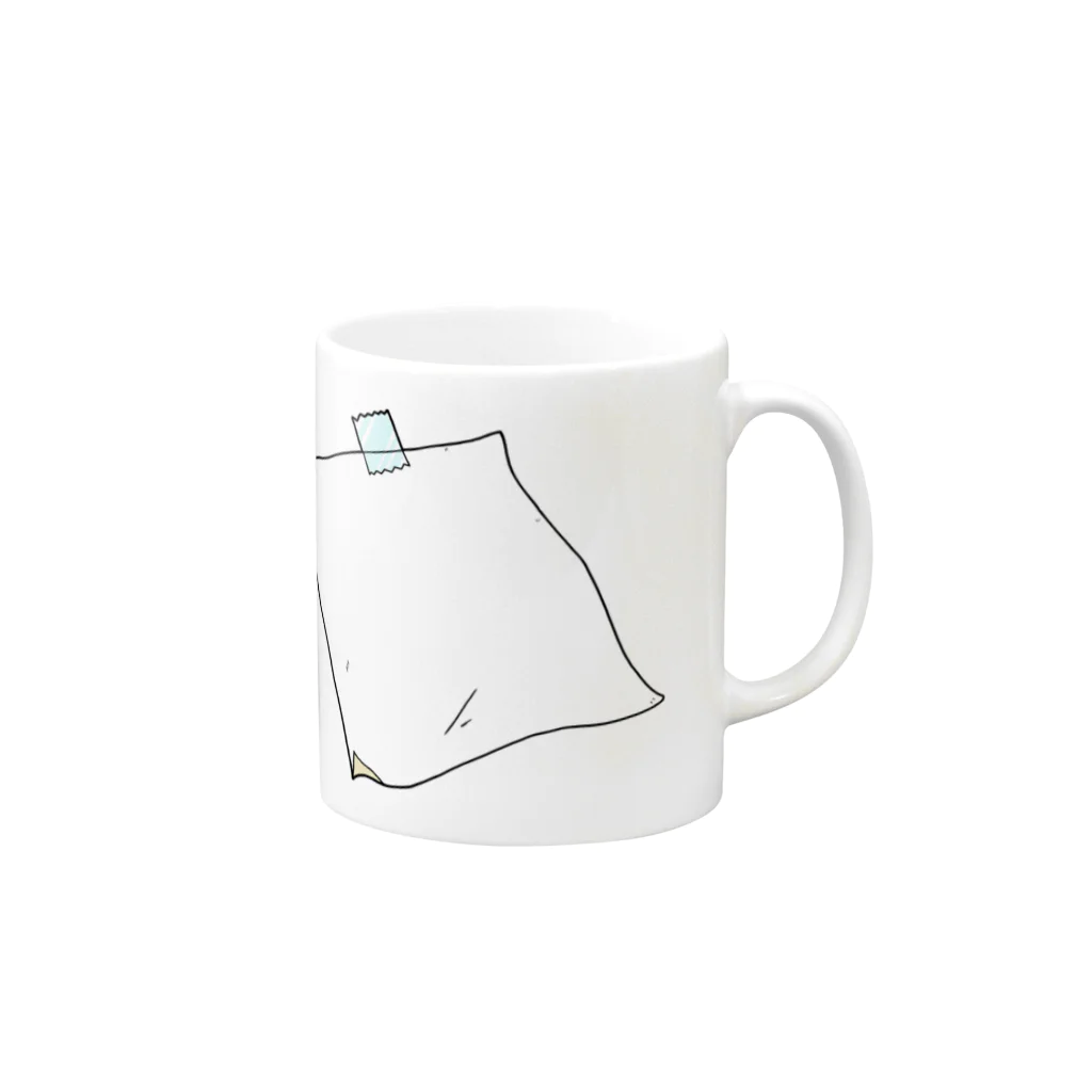 ゆアパレルのメモ用紙がないときに Mug :right side of the handle