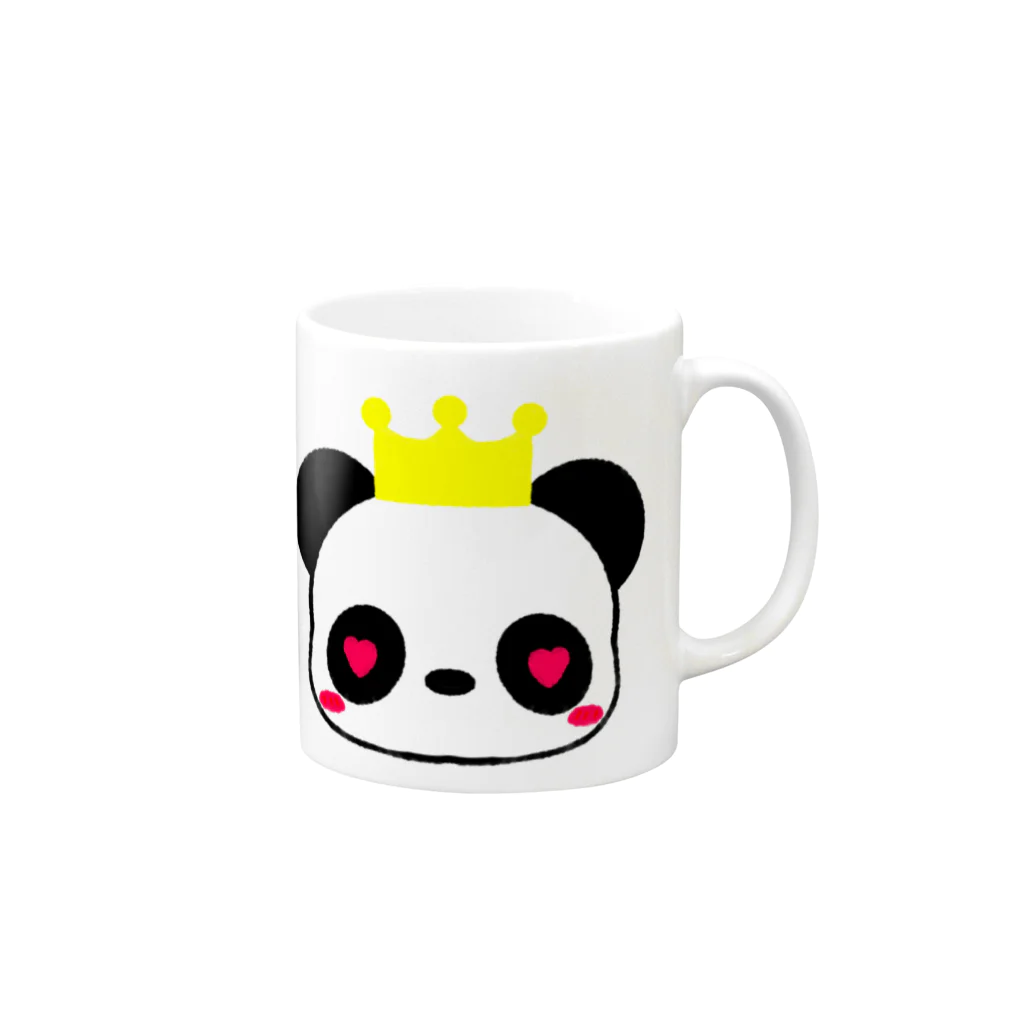 🐼☁️のぱんだのおおさま2「恋」 Mug :right side of the handle