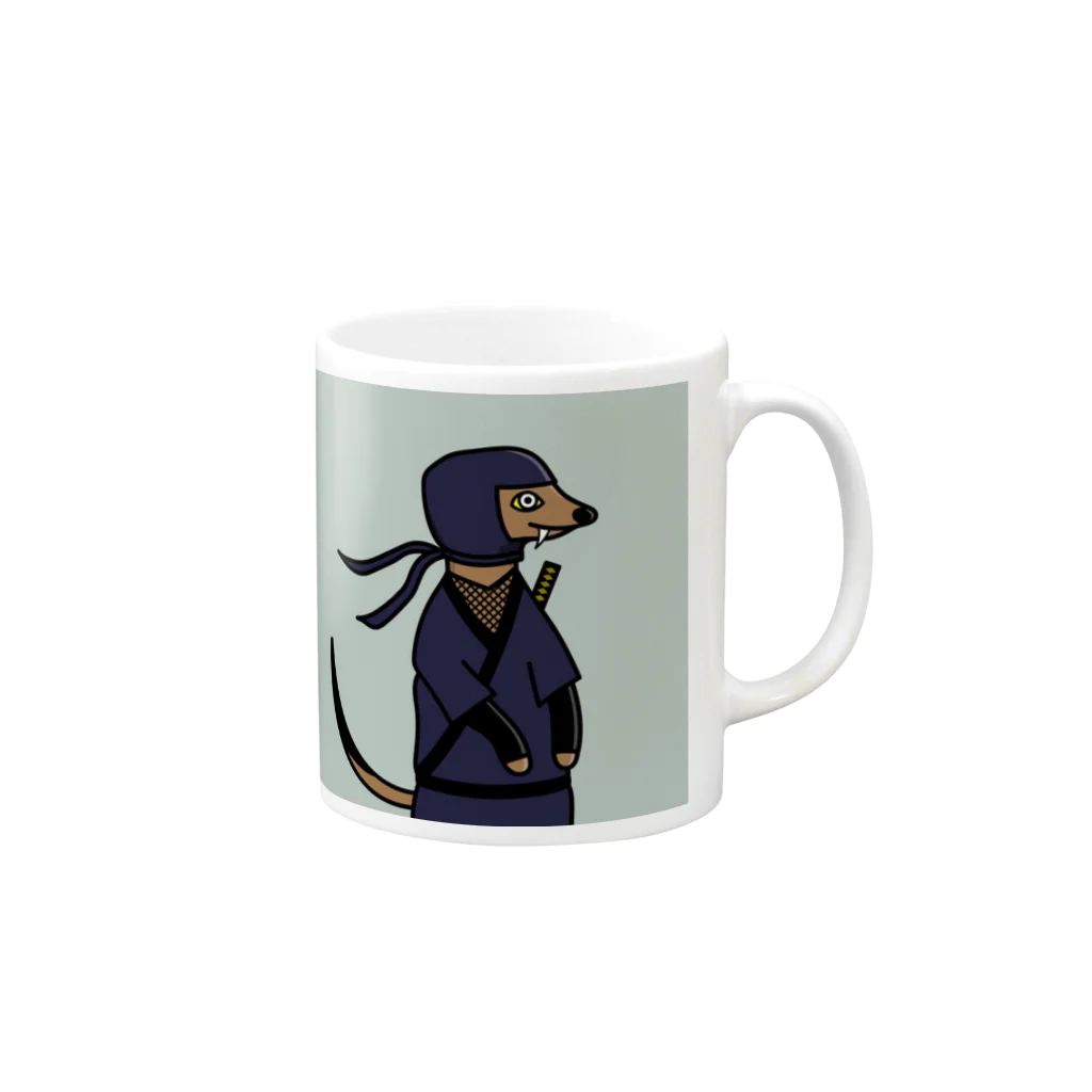 Meerkat Vigulem のミーアキャット　忍者ヴィグレムのマグカップ Mug :right side of the handle