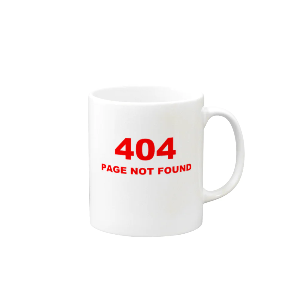 BLICK + BLACK の404 PAGE NOT FOUND：行方不明 Mug :right side of the handle