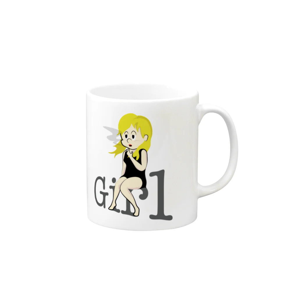 MobShopのmini-Girl Mug :right side of the handle