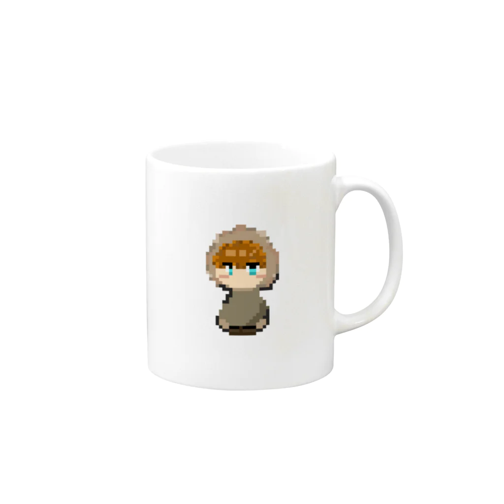 ボーダーラインのエスキモーくん Mug :right side of the handle