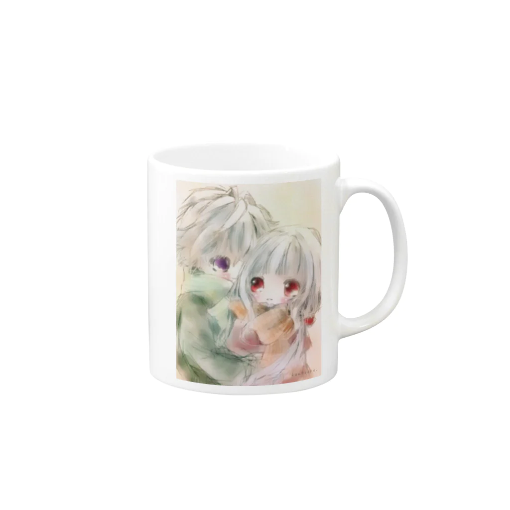 かめころんの。。。 Mug :right side of the handle