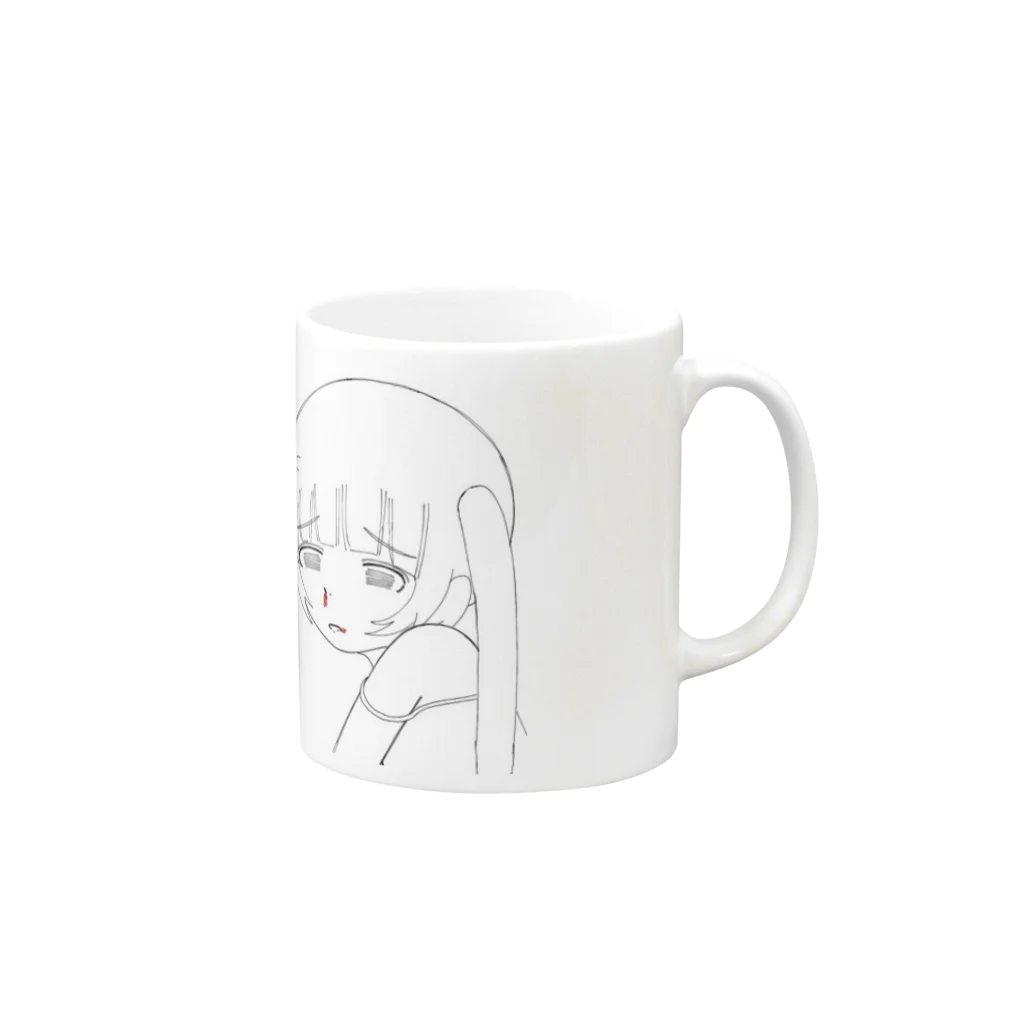 P-girlの鼻血🩸 Mug :right side of the handle