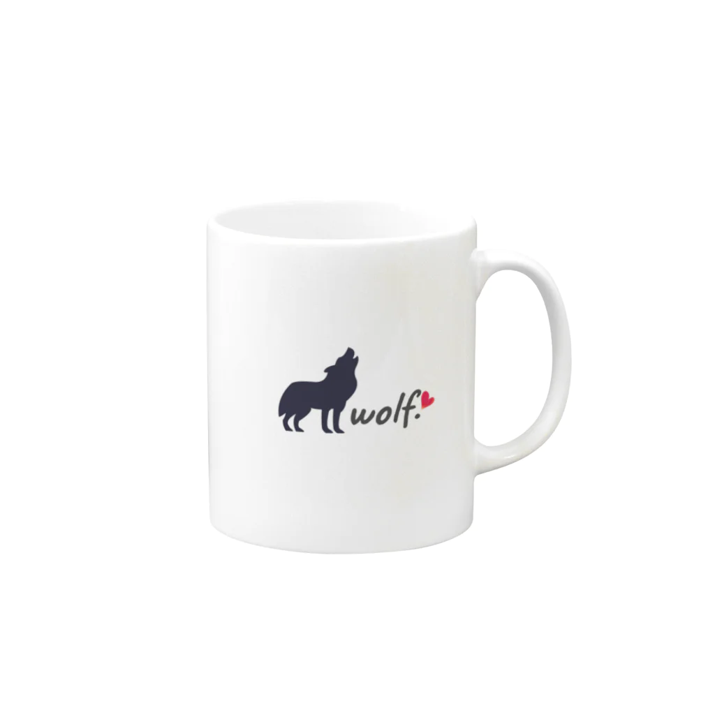 D-Smile🌼のオオカミ(Wolf.♡) Mug :right side of the handle