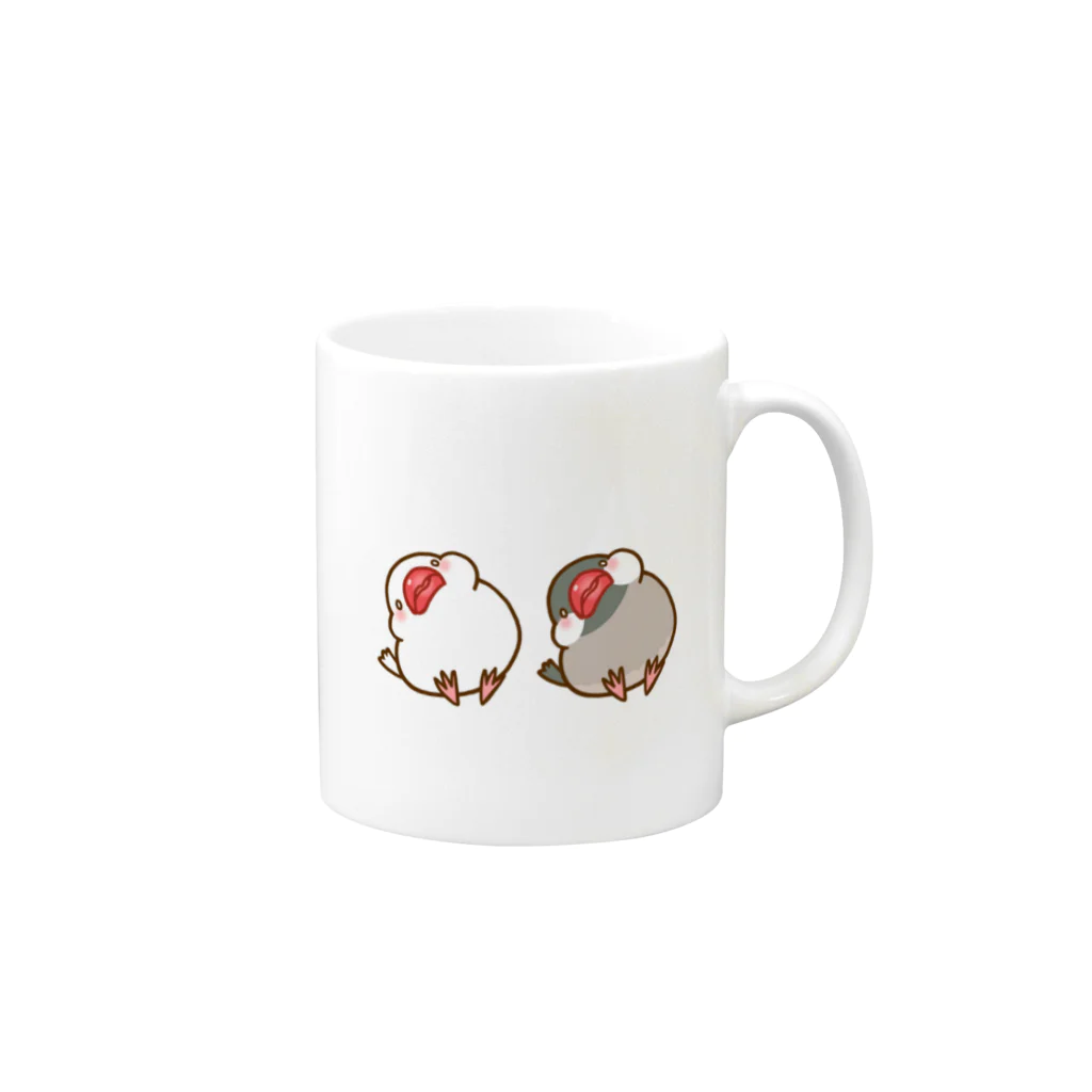 KOSUKEのぷくぷく文鳥 Mug :right side of the handle