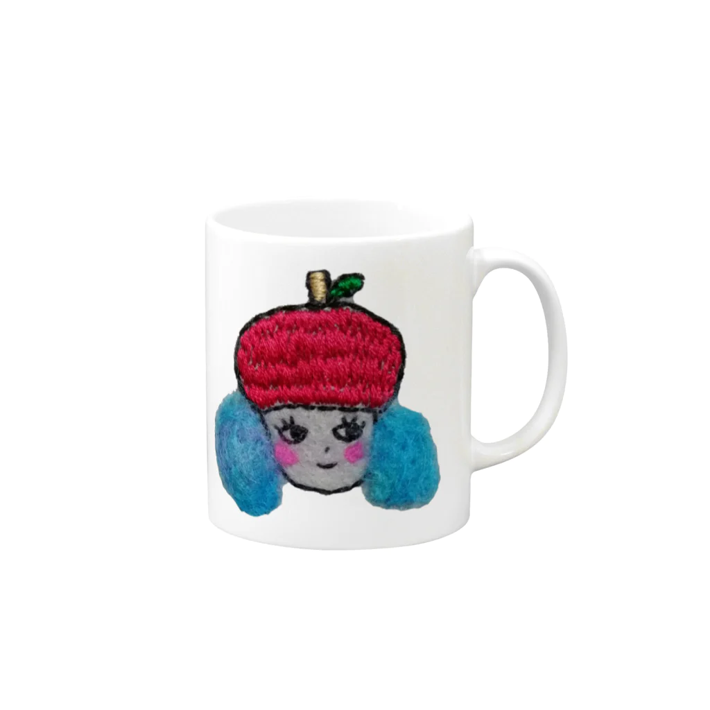 Yume zukin のりんこちゃん リンゴ🍎 Mug :right side of the handle