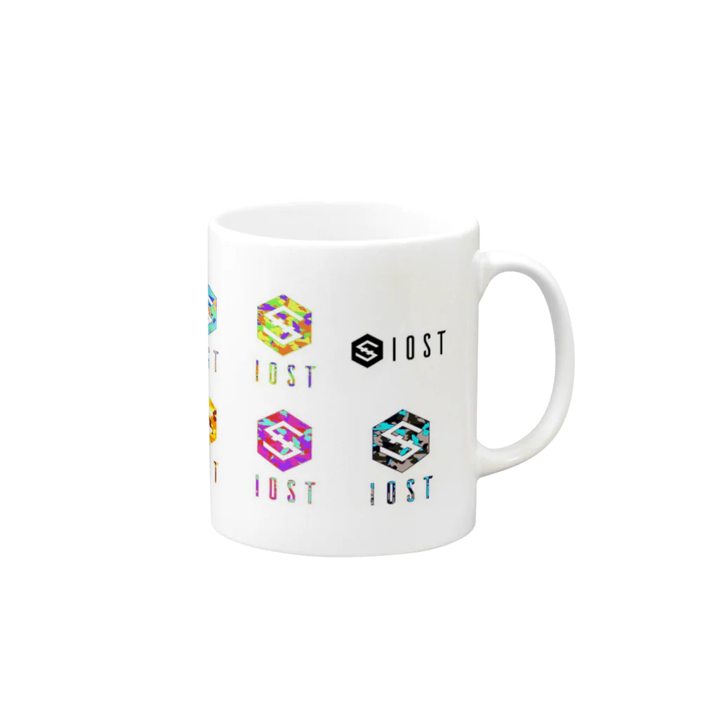 IOST_Supporter_CharityのIOST【迷彩ロゴ】カラフルデザイン Mug :right side of the handle