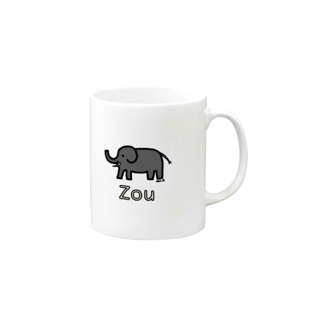 MrKShirtsのZou (ゾウ) 色デザイン Mug :right side of the handle