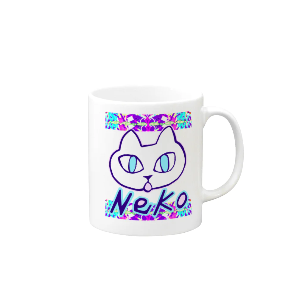 ✨🌈✨ユラクラカン🇯🇵 ✨🌈✨のしろねこnekoさん Mug :right side of the handle