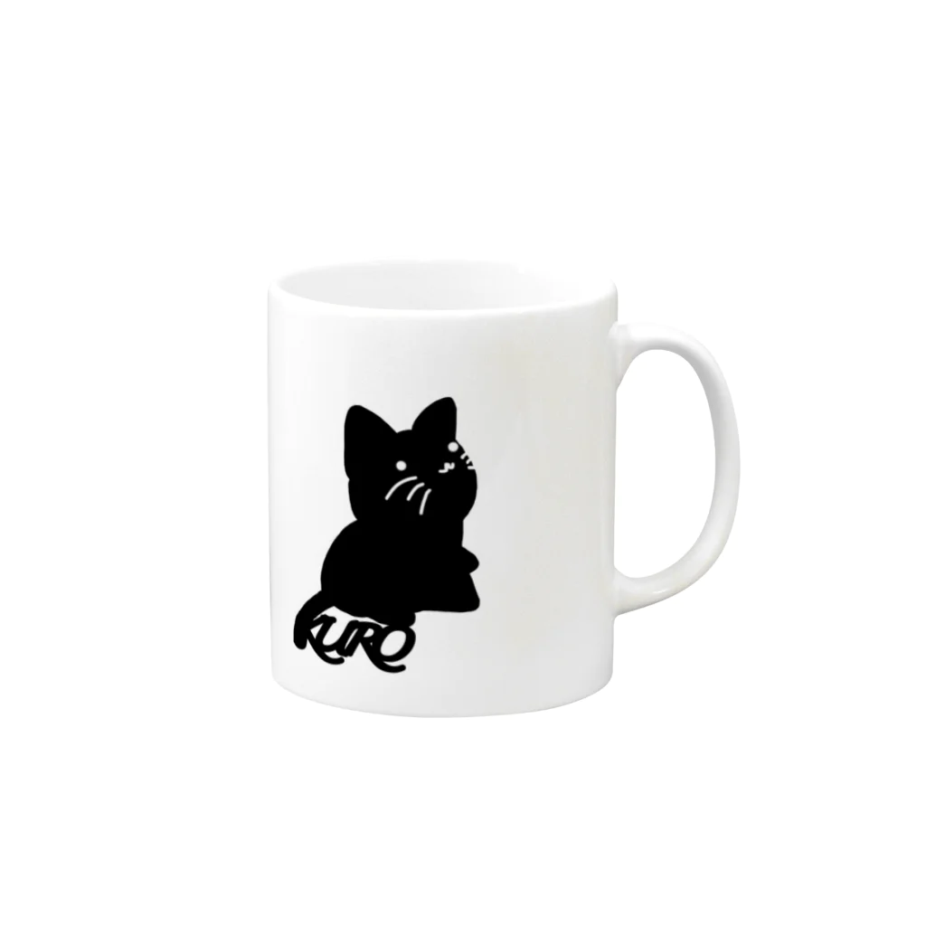 くろねこさんのくろねこさんロゴ Mug :right side of the handle