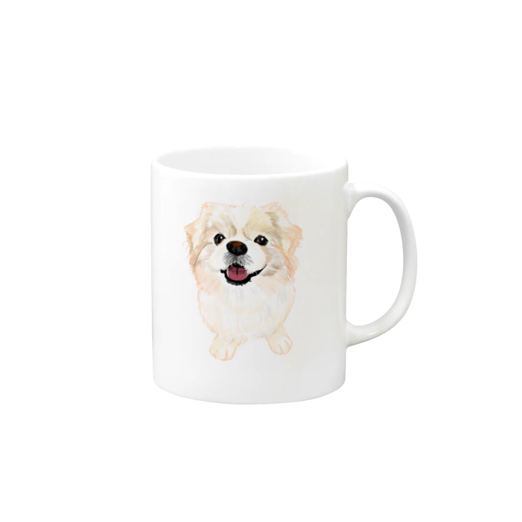 hanapecha_wannyanのポメペキちゃん Mug :right side of the handle