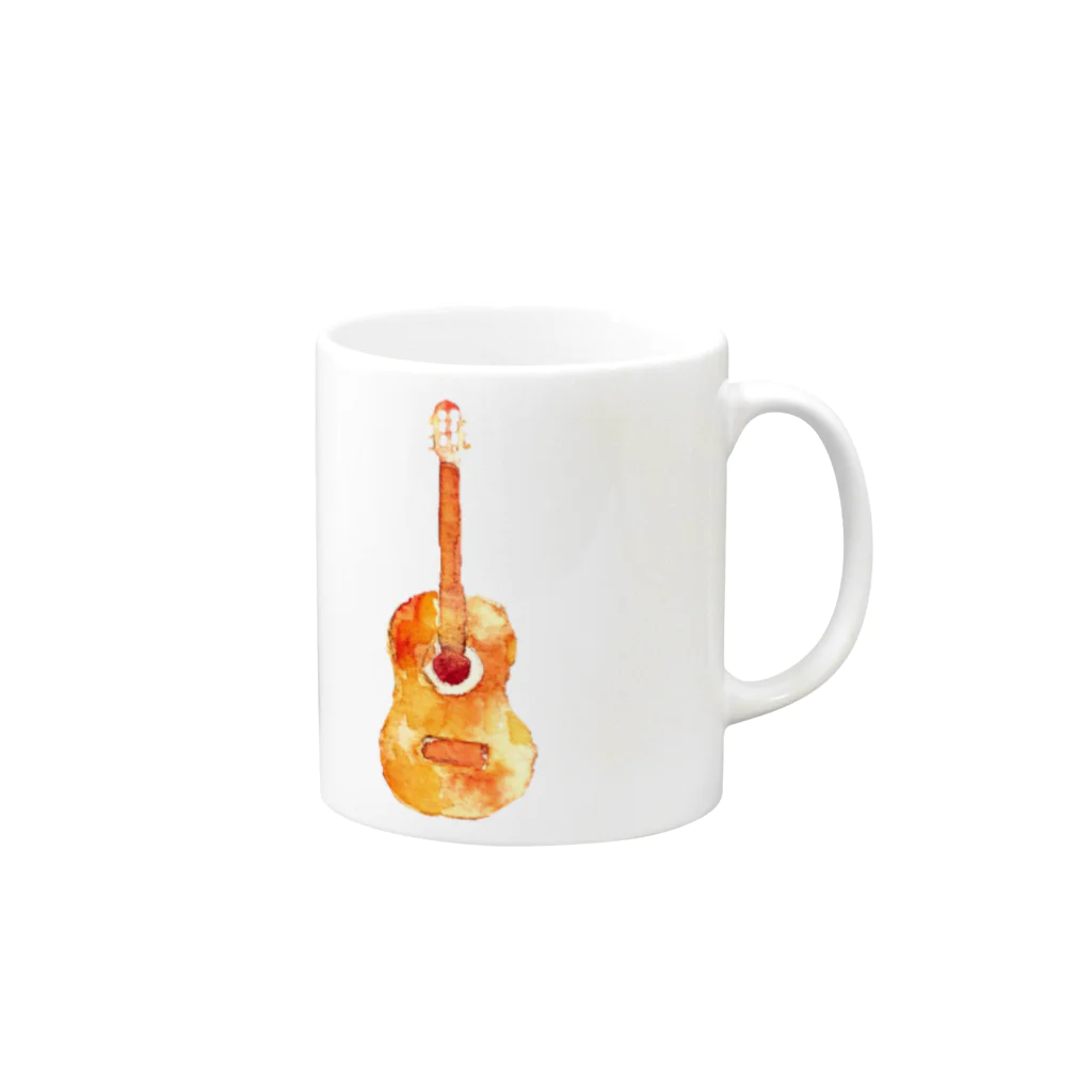 yumiのギター(orange) Mug :right side of the handle