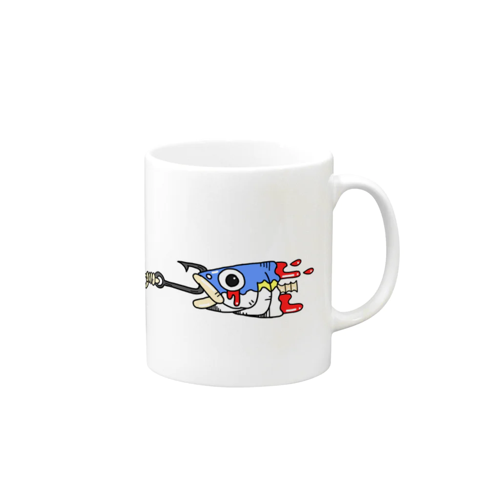 蛙商店のアジくんカップ Mug :right side of the handle