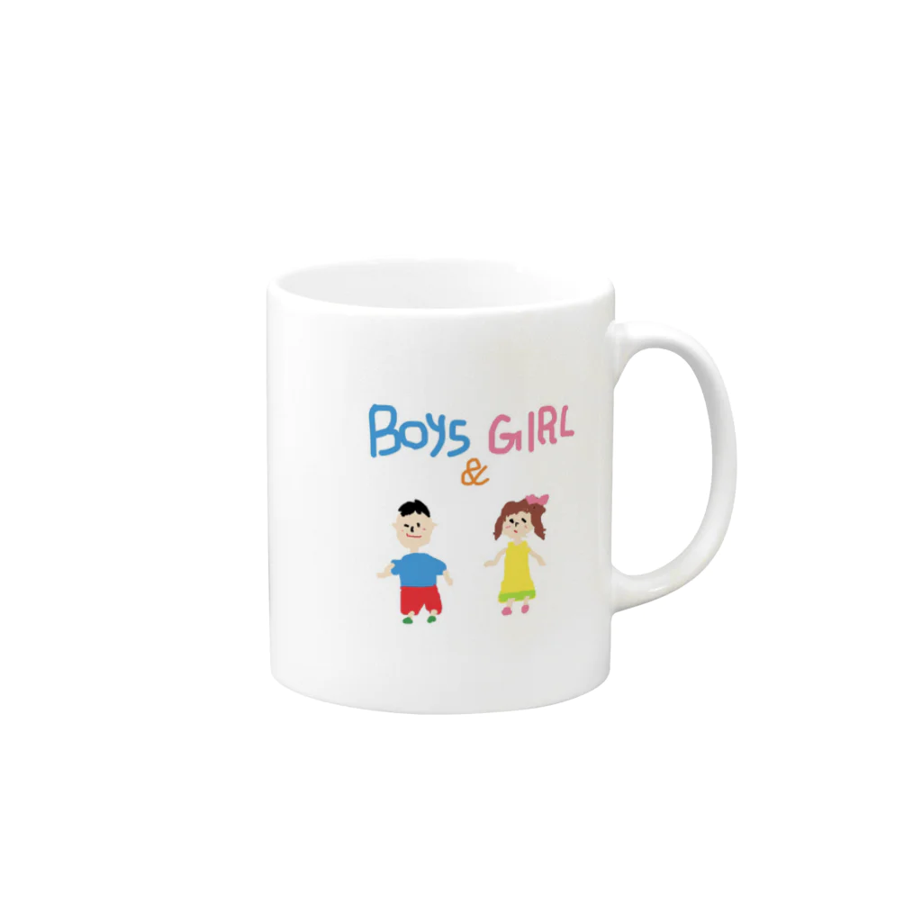 絵が下手な人。のBoys & Girls Mug :right side of the handle