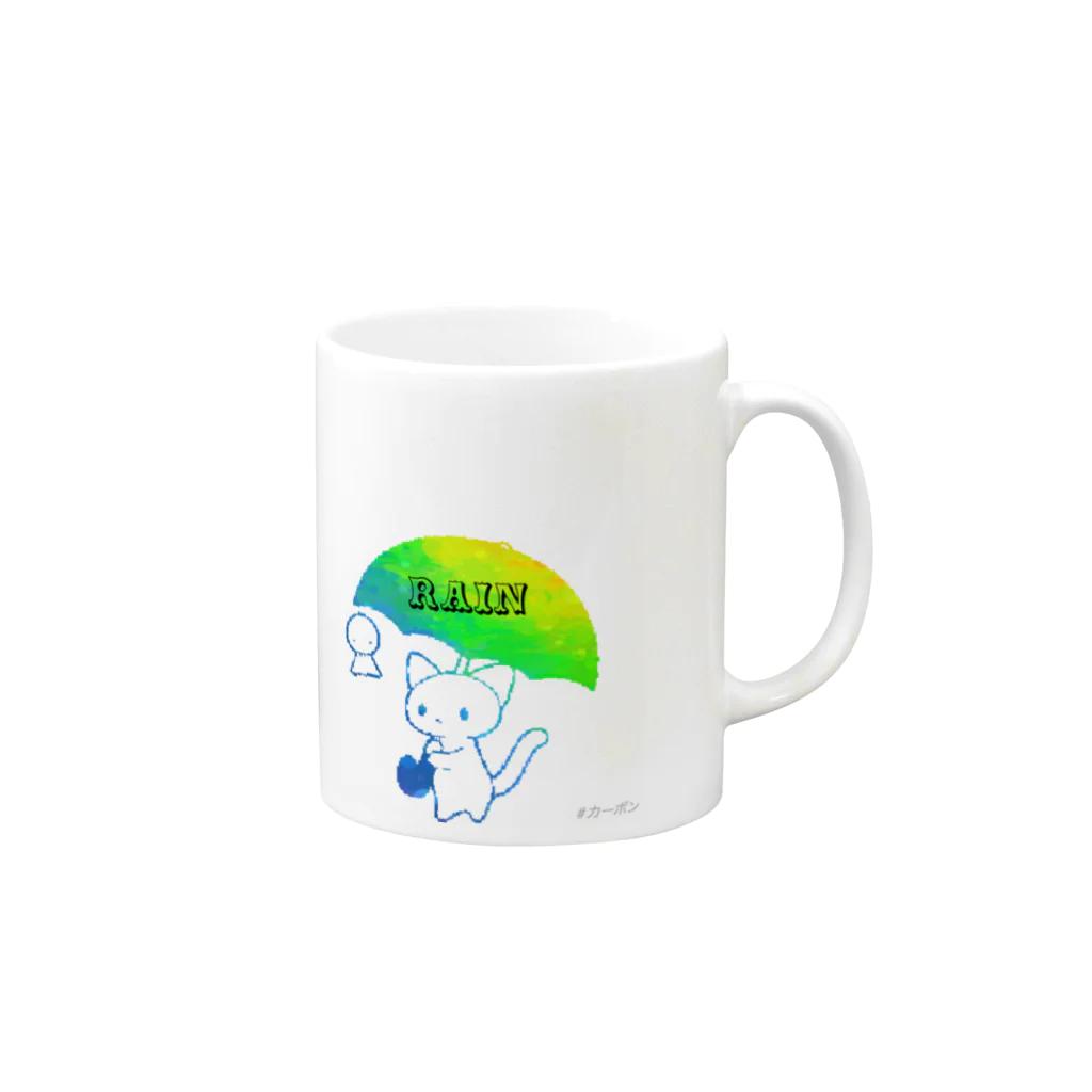 ONLINE SHOP High Score.のRAIN CAT Mug :right side of the handle