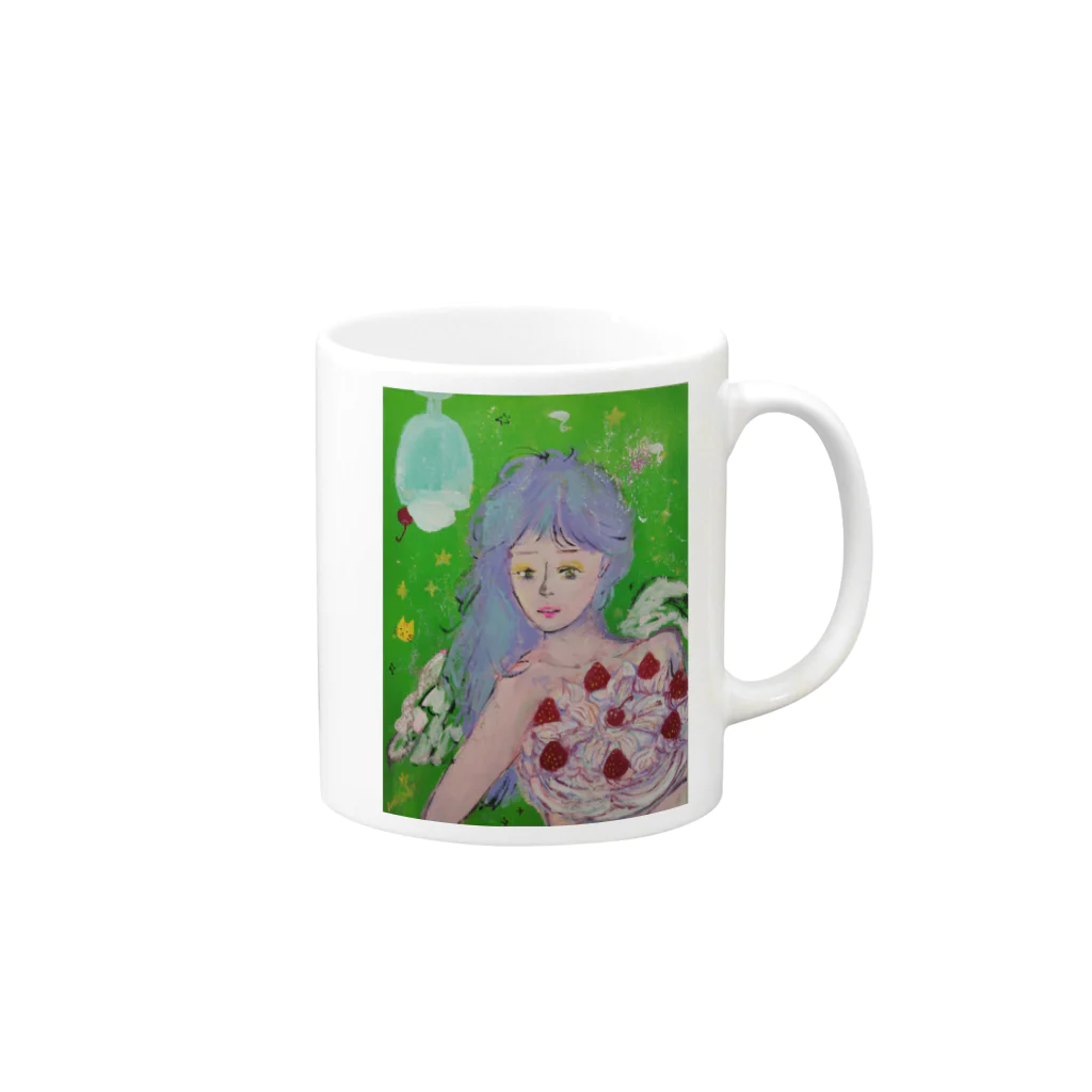 仏壇スイーツまさみのクリーミィガール Mug :right side of the handle