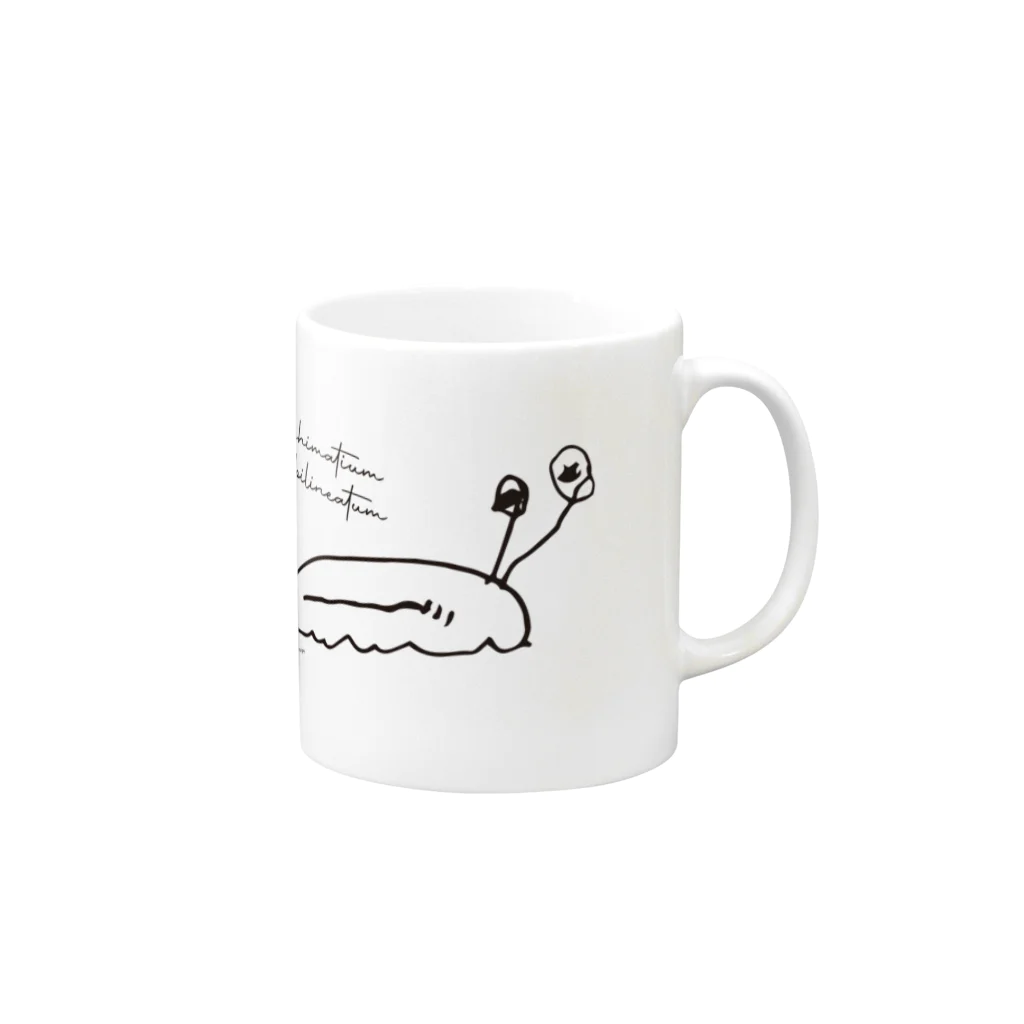 ryouga insects designのナメクジくん／モノトーンシリーズ Mug :right side of the handle