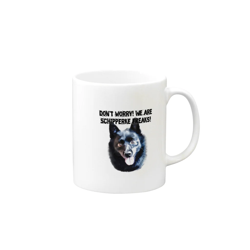 Doggie FreaksのSchipperke Freaks Mug :right side of the handle