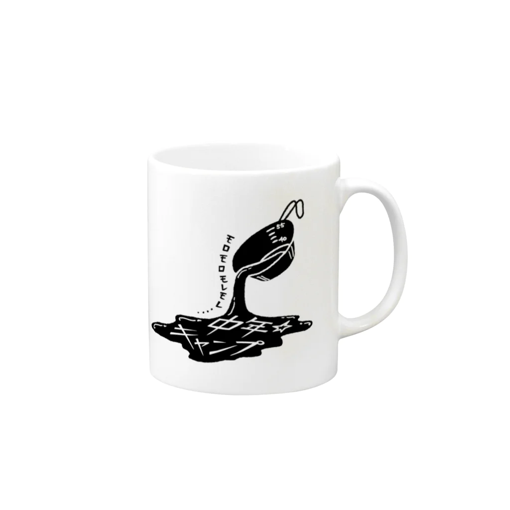 中村こてつオリジナルグッズの中年☆キャンプ Mug :right side of the handle