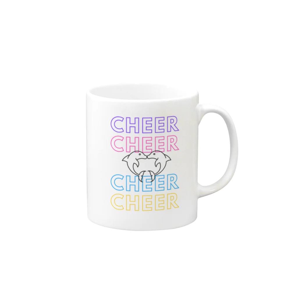 チアグッズショップ CHEER POINTのCHEERCHEERシリーズ（ドルフィン） Mug :right side of the handle