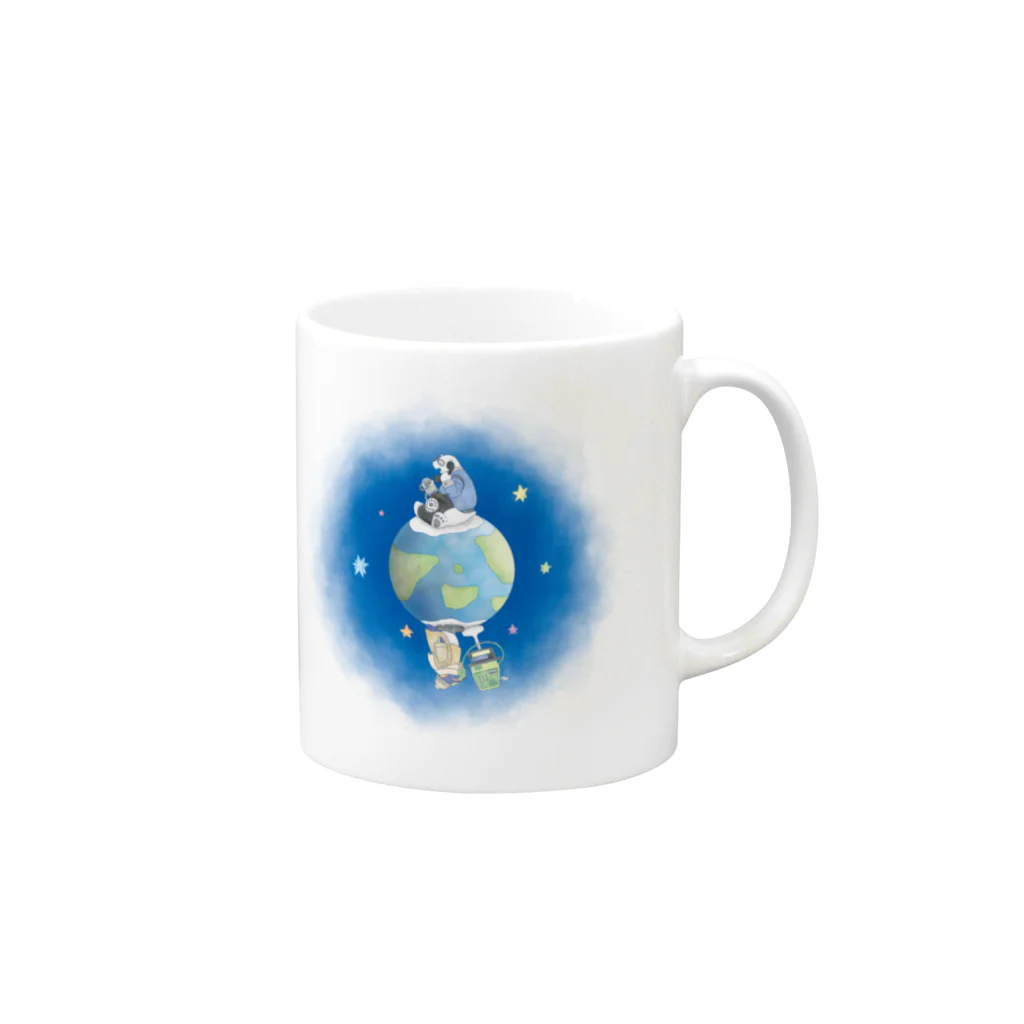 大天使のシロクマとペンギン（水彩） Mug :right side of the handle