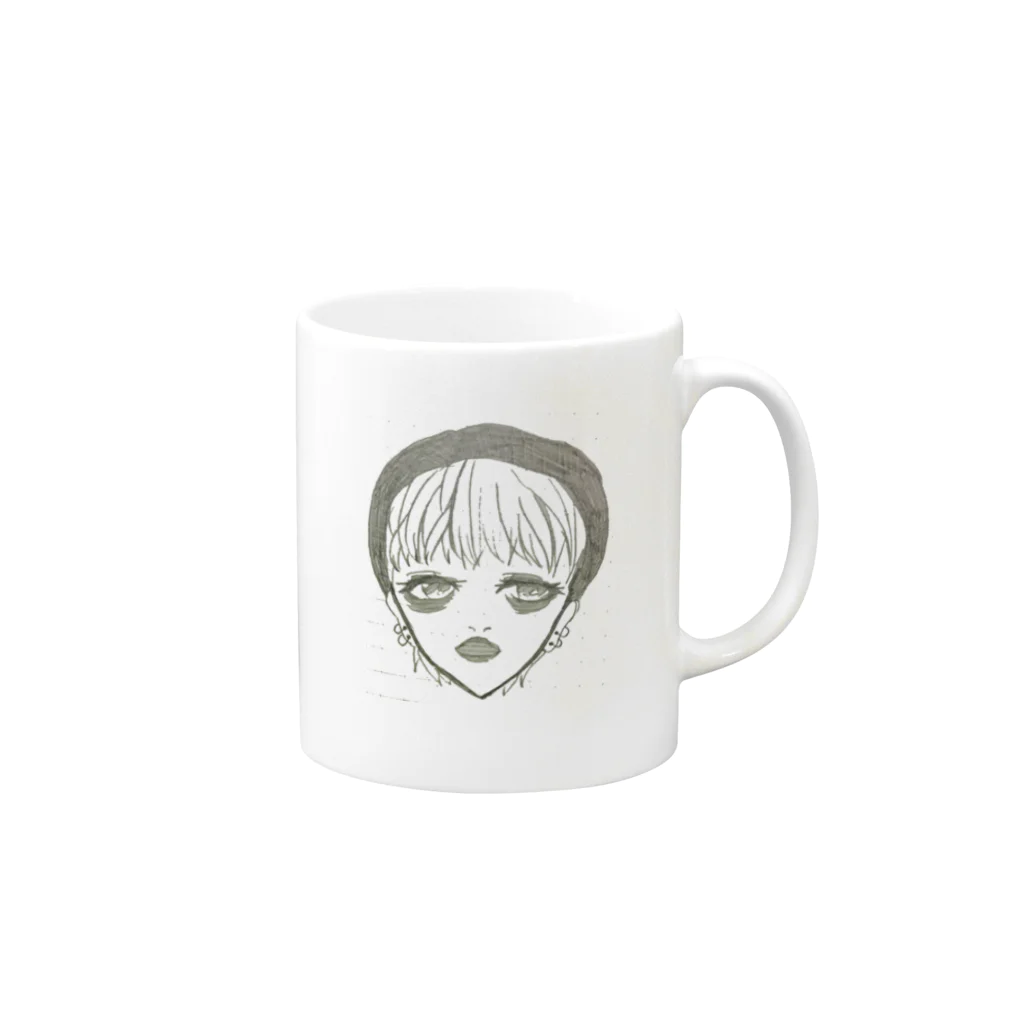 HUJIの女 Mug :right side of the handle