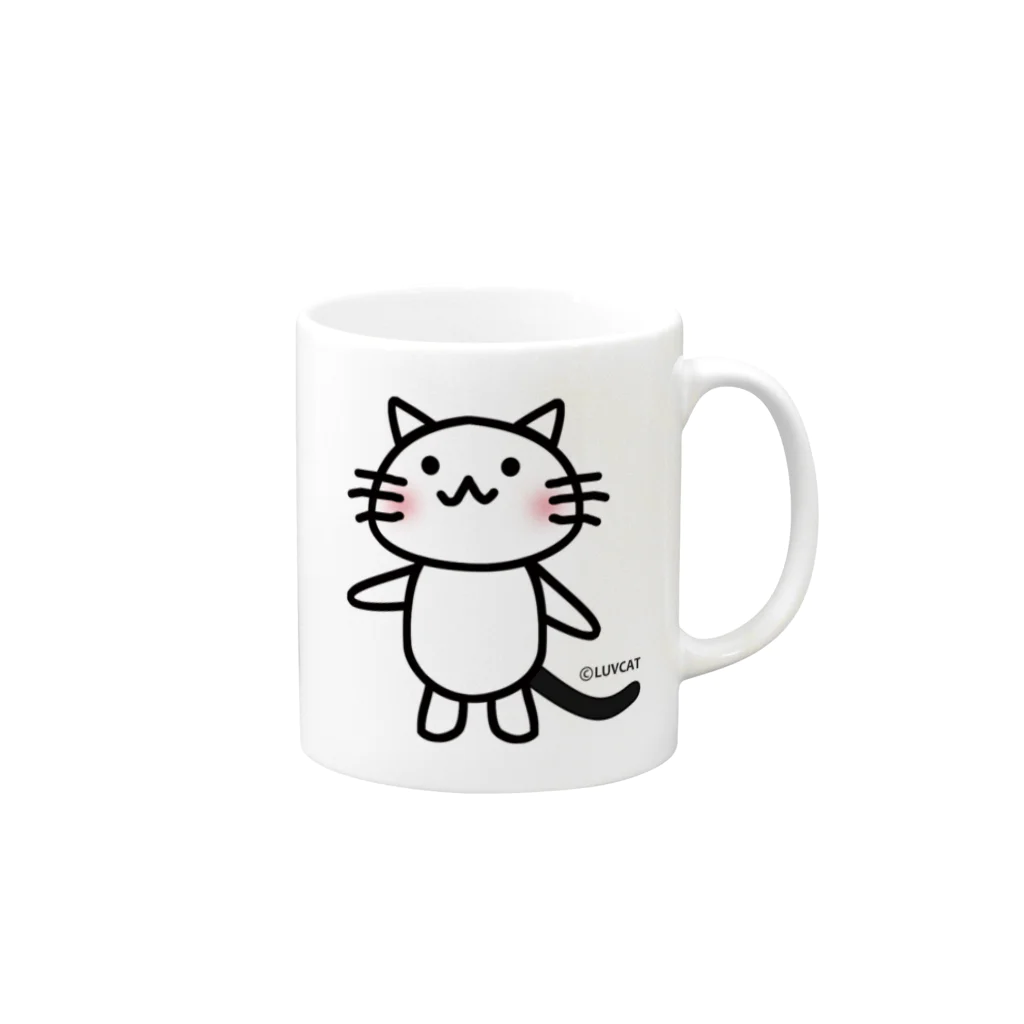 LUVCAT | suzuri店のしろりん（大） マグカップの取っ手の右面