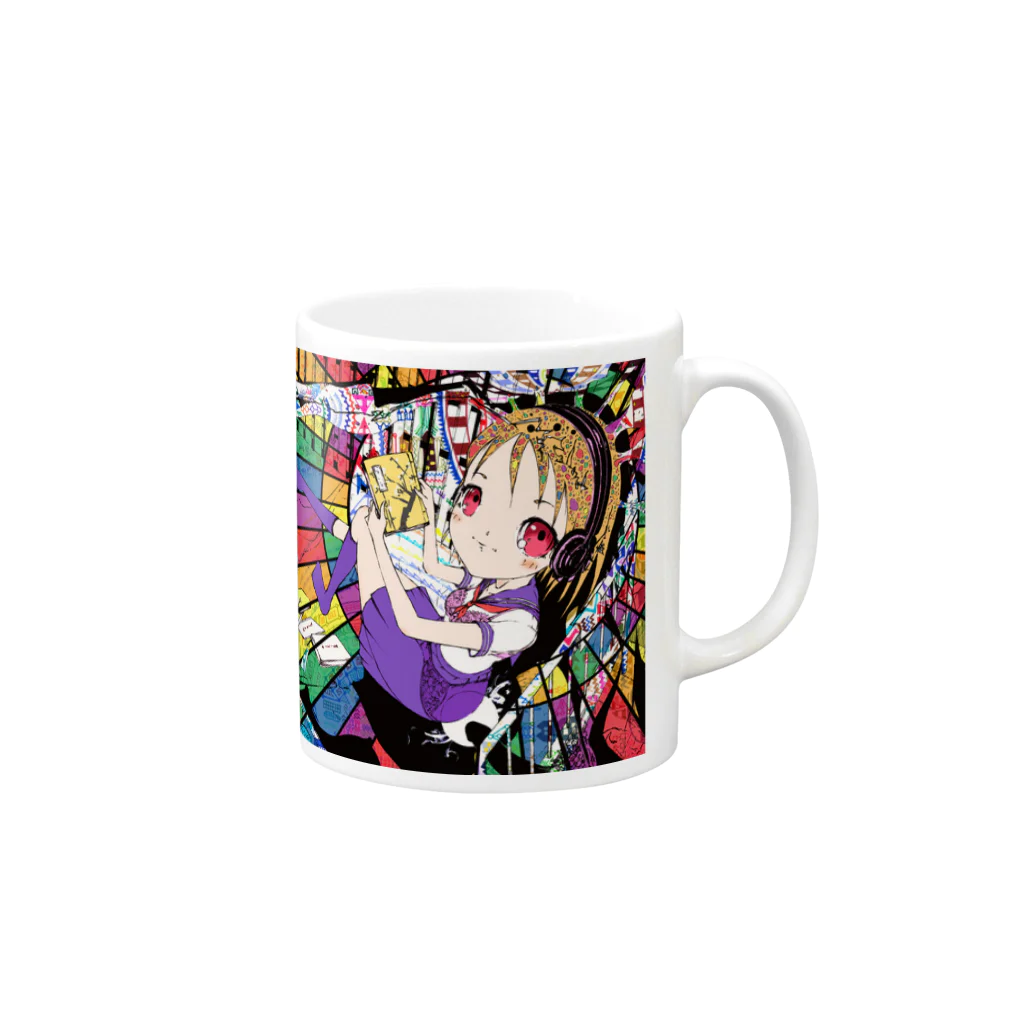 放蕩娘の売店の虹色エクスタシー Mug :right side of the handle