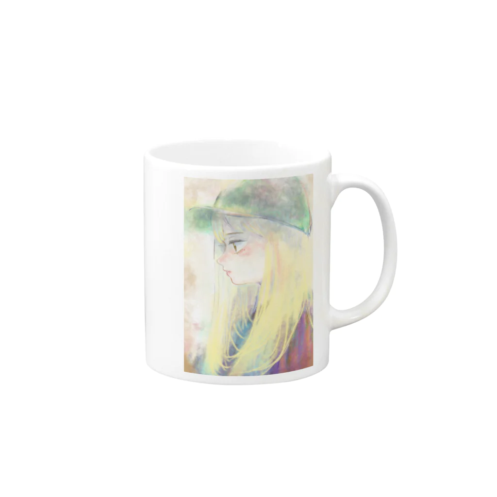 たまよのお店のキャップの女の子 Mug :right side of the handle