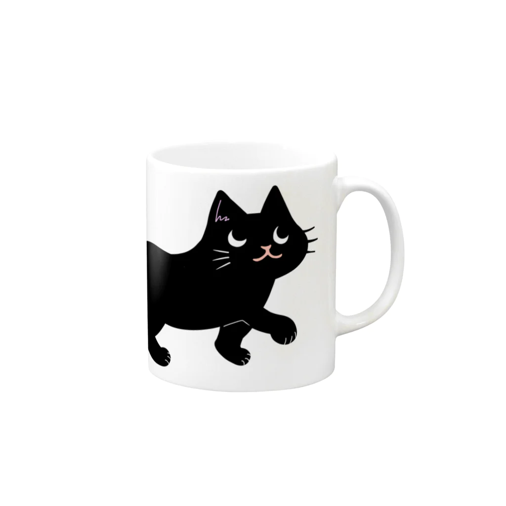 kiriedouのクロネコちゃん Mug :right side of the handle