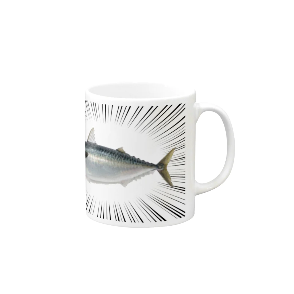 AAAstarsのウニフラ　鯖（saba）　 Mug :right side of the handle