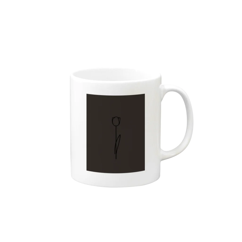 rilybiiの darkcharcoal chocolateBrown Mug :right side of the handle