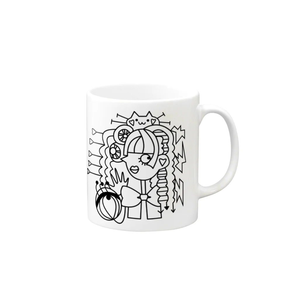 みッくスの~不思議シリーズ〜モノクロ❶ Mug :right side of the handle