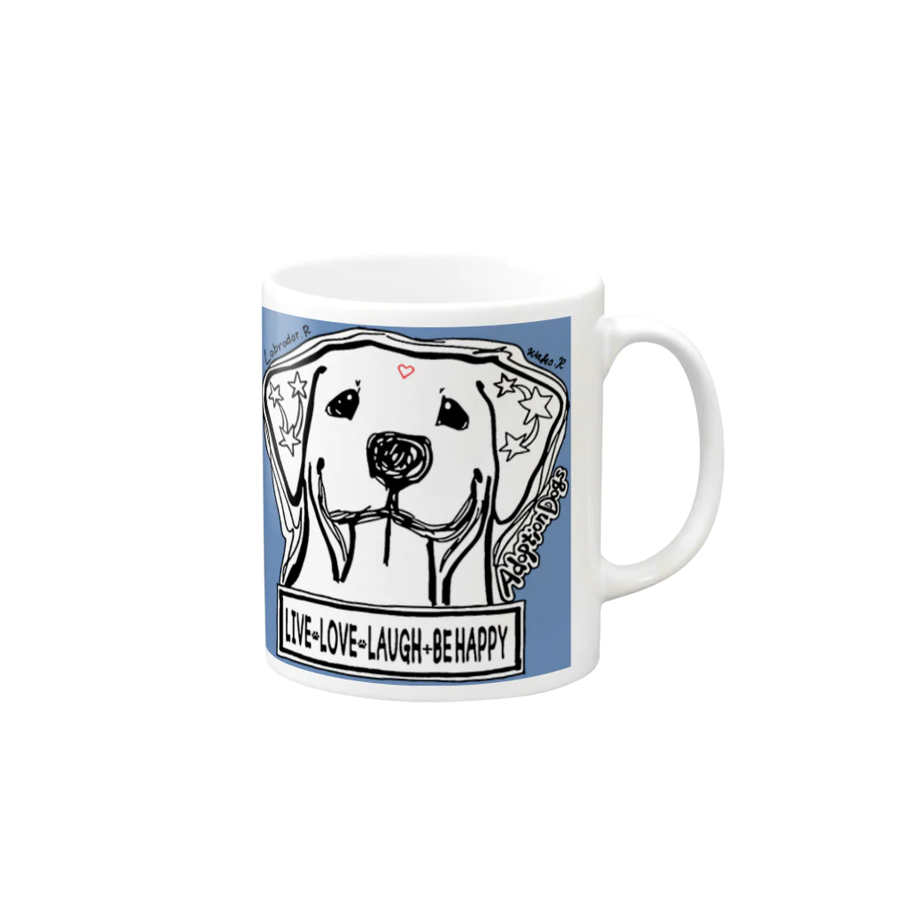 Happy Helper いぬたまのラブラドールレトリバー(Black+Color) Mug :right side of the handle