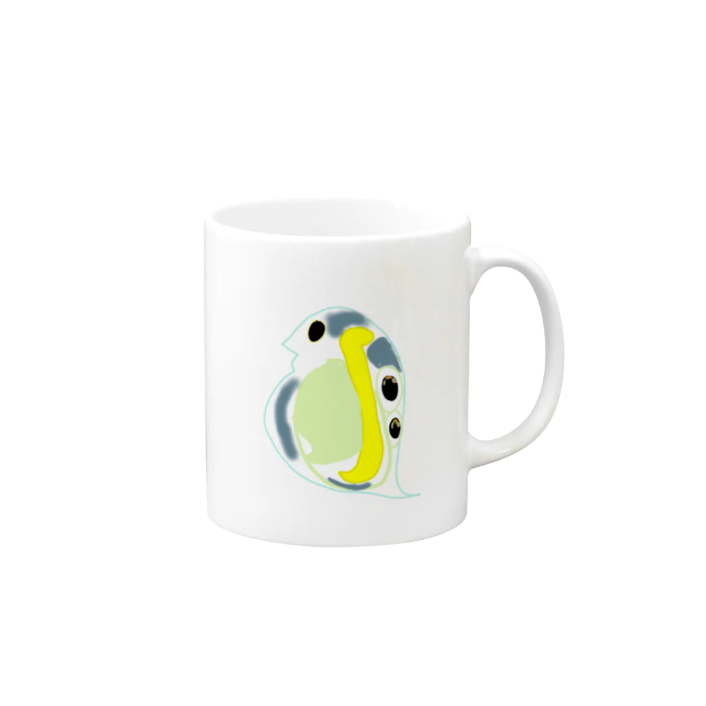 colorfle/shopのミジンコ Mug :right side of the handle