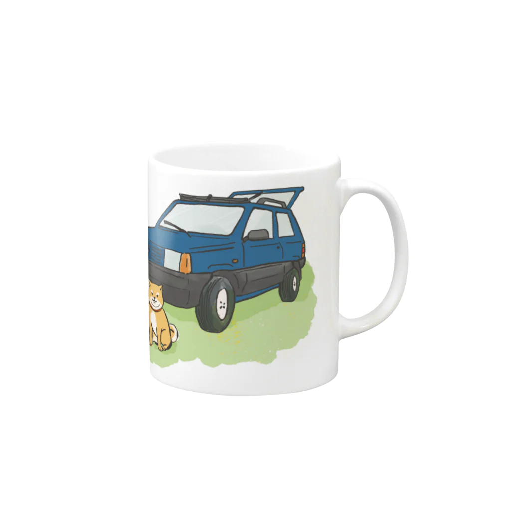 pandaticsの【青】ぱんだといぬ Mug :right side of the handle