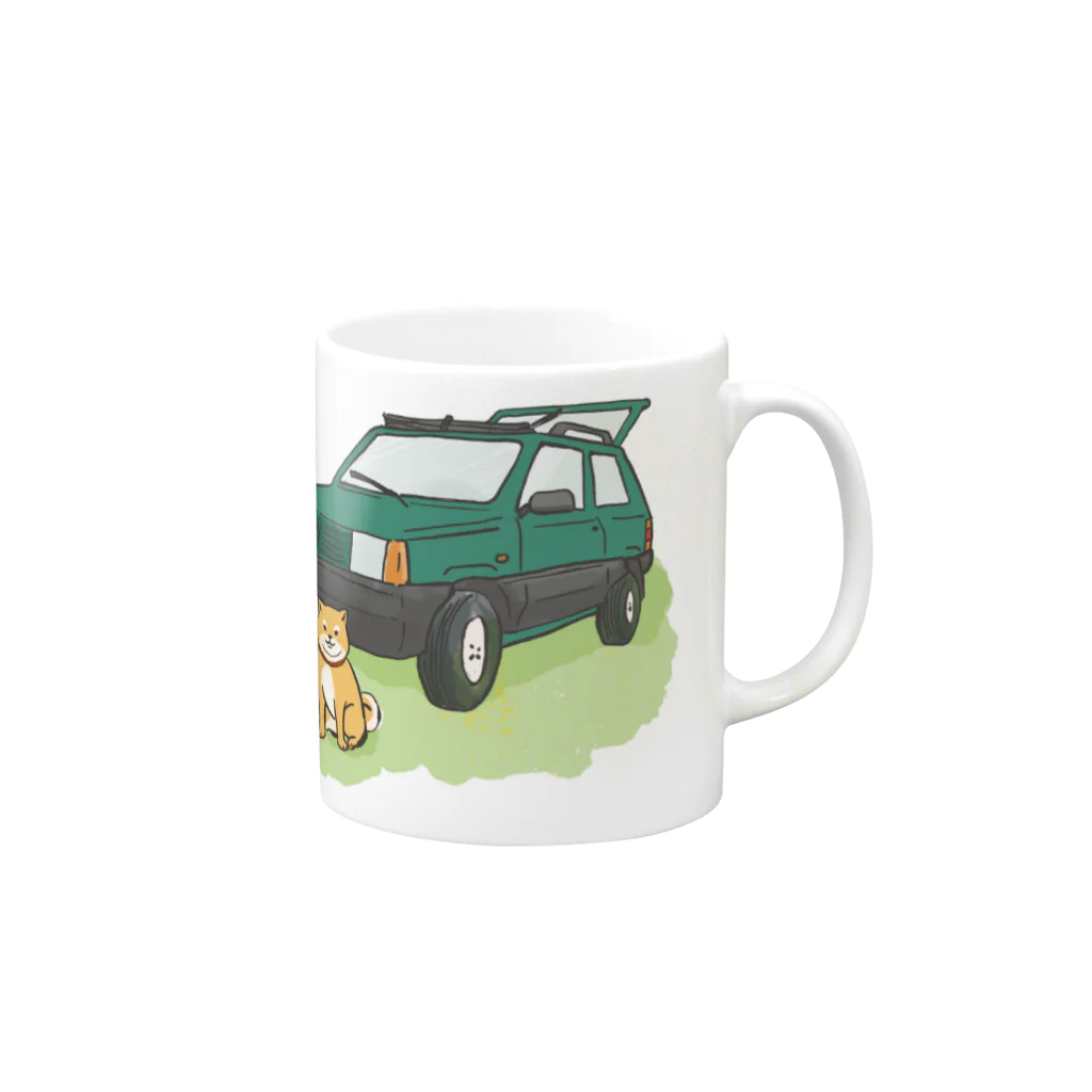 pandaticsの【緑】ぱんだといぬ Mug :right side of the handle