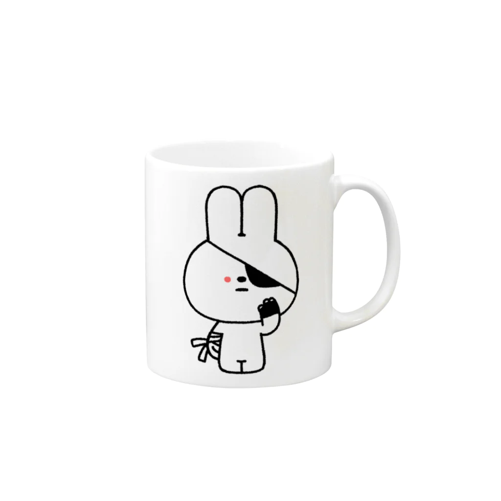 こつｗのおみせの量産うさぎ 中二病 Mug :right side of the handle